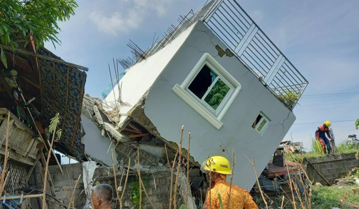 A general view of damage caused following an earthquake in Vigan
